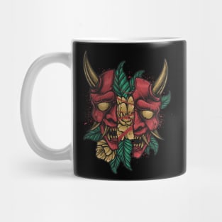 Oni mask flower Mug